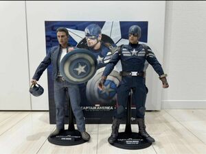 キャプテンアメリカ１／６フィギュア　スーツ＆スティーブ・ロジャース２体セット フィギュア　ホットトイズ　marvel