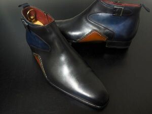 極美品 使用僅か マグナーニ 41 Magnanni オパンケ製法 サイドジップ コンビカラー ドレスブーツ 8574