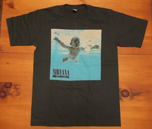 新品【NIRVANA】ニルヴァーナ Nevermind Vintage Style 両面 プリント Tシャツ 黒 XL // カートコバーン ディヴグロール ロックTシャツ