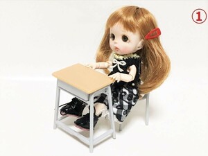 オビツ１１ フィギュア 人形 カスタムドール 撮影用 学校 スクール デスク B2105170-1