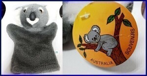  koala soft toy puppet Australia SOUVENIRS tag attaching souvenir B1177