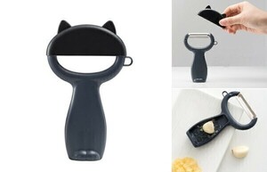 在庫限り ピーラー 皮むき器 可愛い 猫 キャット おしゃれ カバー付き 使いやすい キッチンツール B18859