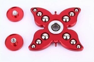 ハンドスピナー Hand Spinner レッド 蝶 バタフライ 禁煙効果 集中力アップ ストレス解消に B1103