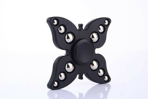 ハンドスピナー Hand Spinner ブラック 蝶 バタフライ 禁煙効果 集中力アップ ストレス解消に B1102