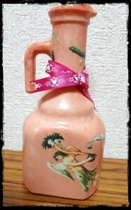 デコパージュ ハンドメイド インテリア 花瓶 雑貨 置物 飾り ジャンク B0602