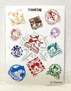 ディズニー Disney TRAVEL LOG DISNEY スタンプ シール ステッカー 1枚 B2311299