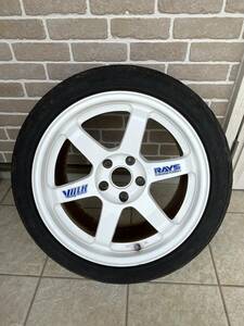 RAYSレイズ　VolkRacingボルクレーシング TE37/ホワイト １７インチ 9J+22 PCD114.3 5H 2本 タイヤ FINALIST 595 EVO 225/45R17