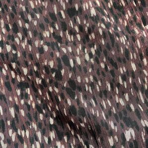24043R ZARA ザラ シフォン ペイント柄 ドット柄 ロングワンピース 長袖 ベルト ドレス ボリューム袖 ティアードスカート シフォン ロングの画像9