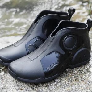 【新品・未使用】レインシューズ メンズ レインブーツ 長靴 防水 バイクブーツ 雨靴 コックシューズ スニーカー 27.0cm