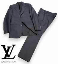 正規品 Louis Vuitton MENS ウール×モヘア 3B シングルスーツセットアップ ルイヴィトン SUIT SET-UP ジャケット グレー 48 JK-10_画像1