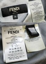 正規品 21AW FENDI FF スモールロゴ総柄 長袖シルクシャツ FS0808 AH20 フェンディ 100％SILK L/S SHIRT ズッカ ダイアゴナル グレー39 S-7_画像10