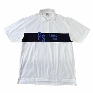 PARIS SPORT/パリススポーツ 半袖ポロシャツ ゴルフウェア GOLF スポーツ ロゴ ホワイト 白 メンズLL