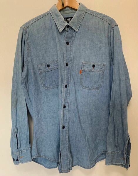 リーバイス 80s ビンテージ LEVIS 長袖 シャンブレー シャツ XL 古着 80年代 オレンジタグ USED品 長袖シャツ