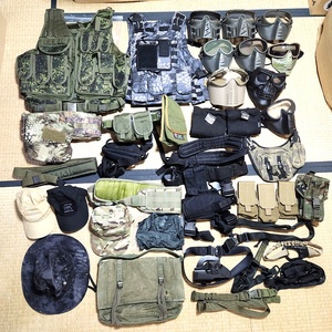  large amount set airsoft military parts equipment protector the best face guard bag other 140s24-1555