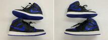 153-KB2123-100r NIKE AIR JORDAN 1 MID BLACK/BLUE ナイキ エアジョーダン1 ミッド ブラック/ブルー 27cm 554724-068 箱無し本体のみ _画像7