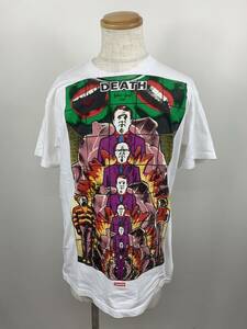 131-KM2837-80r シュプリーム Supreme Gilbert＆George DEATH Tee 19ss 半袖Tシャツ ホワイト コットン Mサイズ プリント