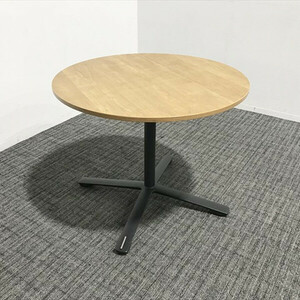 ito-ki circle table knot Work Cafe table with casters Cafe table DLJP used TR-865974B