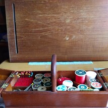 木製の裁縫道具箱（古い物です）_画像4