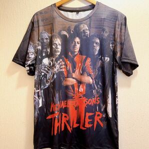 新品★THRILLER★スリラー★マイケルジャクソン★Tシャツ★ユニセックス★L半袖 ブラック バンドTシャツ 