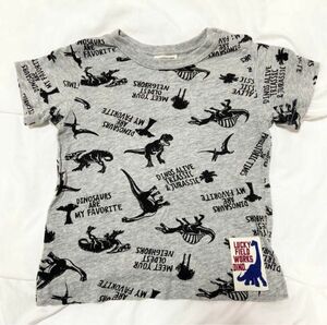 エフオーキッズ　恐竜総柄Tシャツ Tシャツ 半袖 半袖Tシャツ　恐竜　ダイナソー