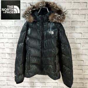 ノースフェイス　THE NORTH FACE　ダウンジャケット　フーディ　ファー付き　ブラック　黒　600フィル　M　レディース　アウトドア