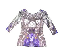 KTZ ケーティーゼット Digi Print TOP Blue Rose Lace プリントカットソー _画像2