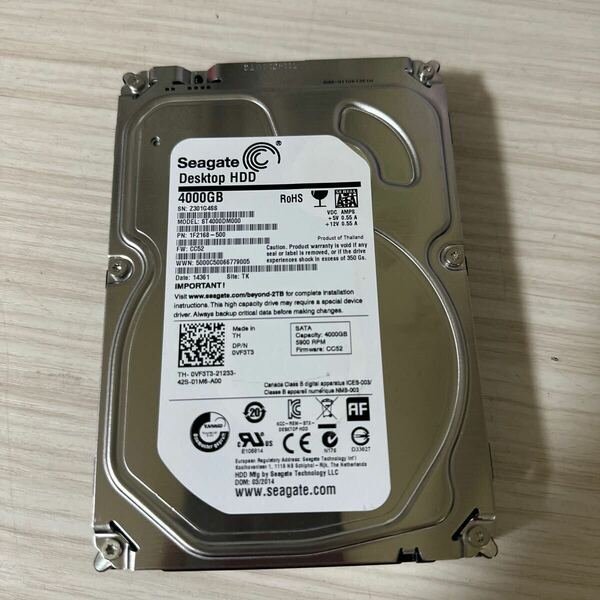 N12:【動作保証/使用0時間】Seagate 4TB HDD ST4000DM000-1F2168 3.5インチHDD 4000GB