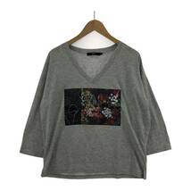 AZUL by moussy アズールバイマウジー Vネック 長袖Ｔシャツ sizeS/グレー レディース_画像1