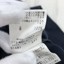 AMACA アマカ ベルト付き　リネン　袖ロールアップ ジャケット size38/紺 レディース_画像7