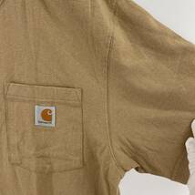 Carhartt カーハート 胸ポケット 半袖Ｔシャツ sizeS/ベージュ系 メンズ_画像4