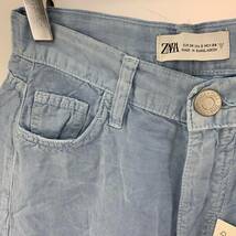 美品 ZARA ザラ タグ付き ワイド パンツ sizeEUR 34/ライトブルー レディース_画像2