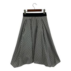 ゆうパケットOK NOLLEY'S ノーリーズ ギンガムチェック　フレア スカート size36/ブラック×ホワイト レディース