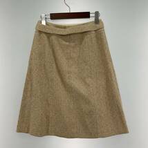 AMACA アマカ シルク混　台形 スカート size36/ベージュ レディース_画像3