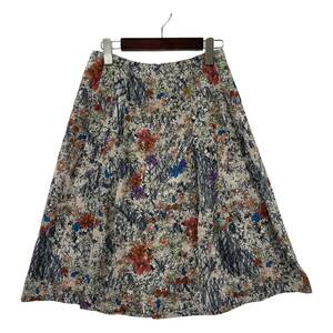 yu. packet OK SCAPA Scapa floral print skirt size36/ navy blue series lady's 