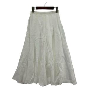 ゆうパケットOK ROPE' ロペ リネン　フレア スカート size36/ホワイト レディース