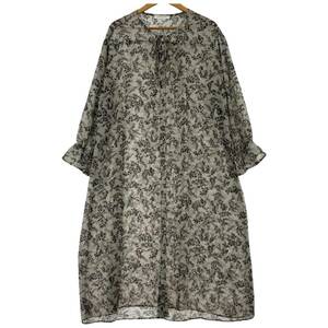 chocol raffine robe　ショコラフィネローブ 総柄 シースルー ワンピース sizeフリー/ベージュ