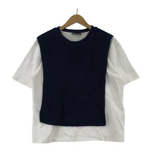 ゆうパケットOK ZARA ザラ ニットベスト 半袖Ｔシャツ sizeS/ホワイト×ネイビー レディース