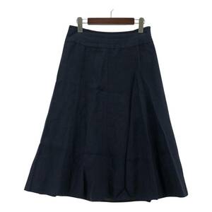 ゆうパケットOK Laura Ashley ローラアシュレイ リネン ロングスカート size9/ネイビー レディース