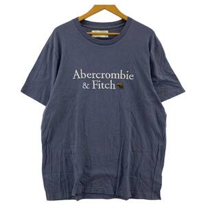 ゆうパケットOK Abercrombie & Fitch アバクロンビー&フィッチ ワンポイント刺 半袖Ｔシャツ sizeXL/ブルーグレー メンズ