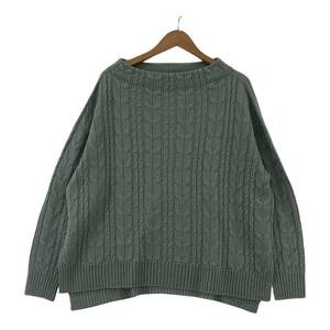 UNTITLED アンタイトル ウール混　ケーブル編み ニット size2/ブルーグレージュ レディース