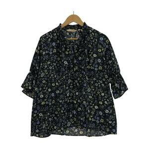 ゆうパケットOK UNIQLO× PAUL＆JOE ユニクロ×ポールジョー 花柄 ブラウス sizeM/ブラック系 レディース