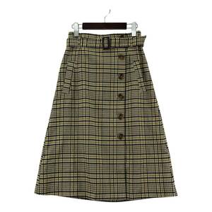 AG by aquagirl エージーバイアクアガール ベルト付き　チェック スカート sizeS/イエロー系 レディース