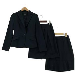 INDIVI Indivi jacket skirt suit 3 point set size all 36/ navy lady's 
