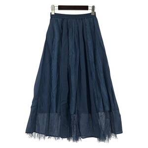 ゆうパケットOK JILLSTUART ジルスチュアート レース切替 ロングスカート size2/ブルー系 レディース