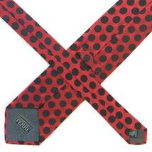 ジャンフランコフェレ GIANERANCO FERRE ハンドメイド ネクタイ 赤x黒 ドット イタリア製 M 美品_画像4