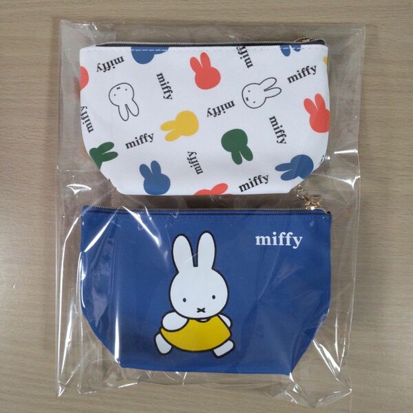 miffy ポーチ ミッフィー モロゾフ 2個セット ブルー ミッフィー柄 カラフル かわいい ポーチ 限定 完売