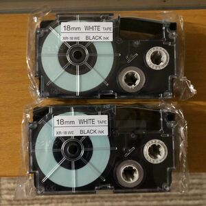 カシオネームランド　黒文字白テープ　１８mm