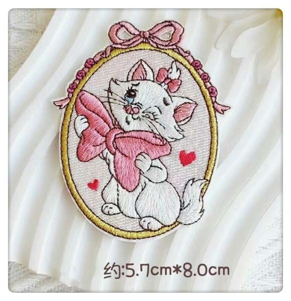 かわいい 刺繍 アイロンワッペン 最新作 猫ちゃん シール 単品 D