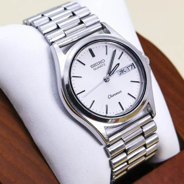 ◆稼働 SEIKO Chronos 腕時計 シルバー デイデイト 新品電池 s