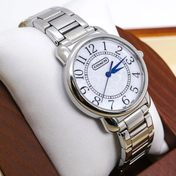 ◆美品 稼働 COACH 腕時計 シェル文字盤 ボーイズ 新品電池 r